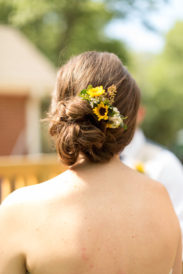sunflower hair accessories wedding