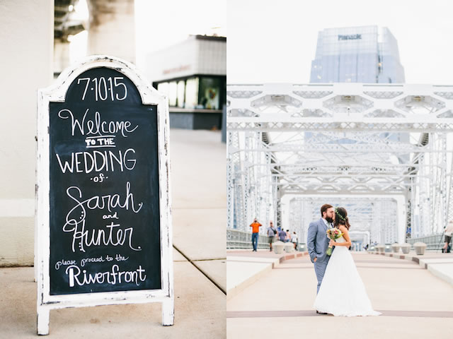 Couple’s Vintage-modern Wedding At The Bridge Building Soaks Up Nashville Skyline