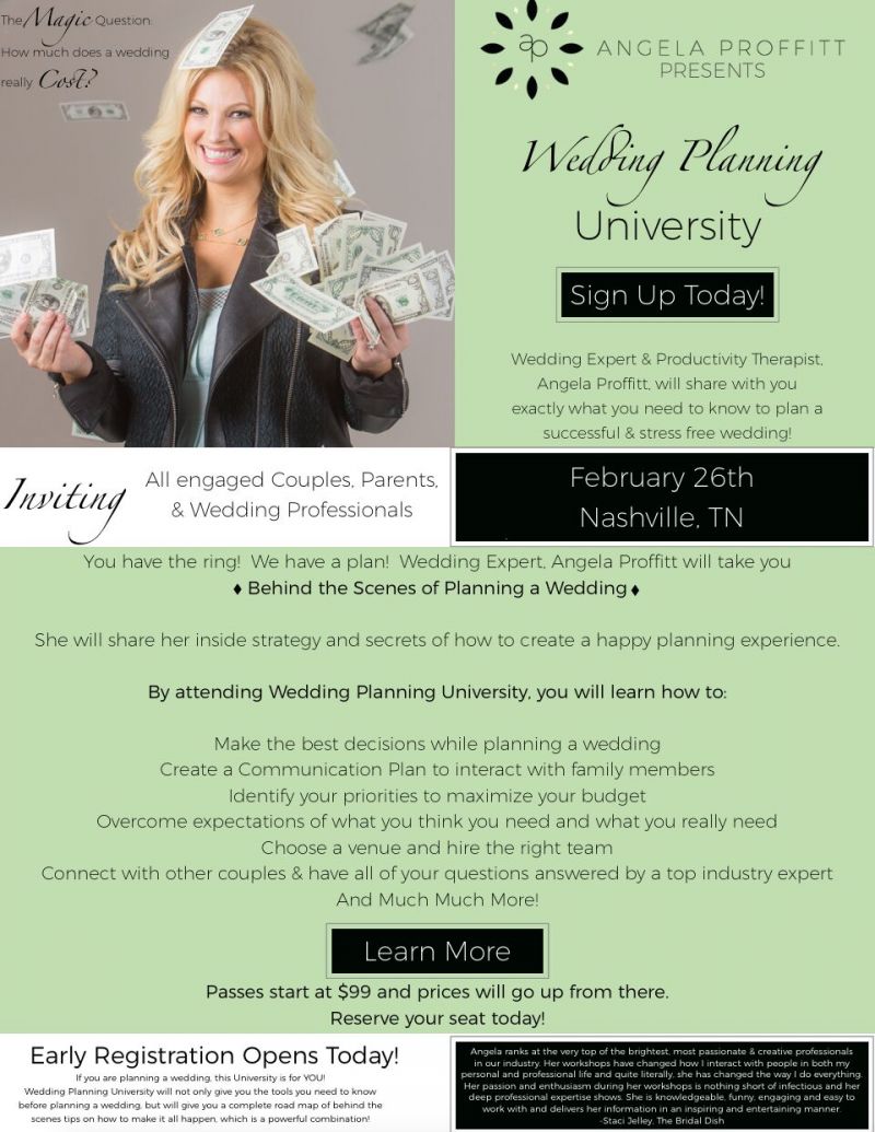 Angela Proffitt Hosts Wedding Planning University in Nashville, TN