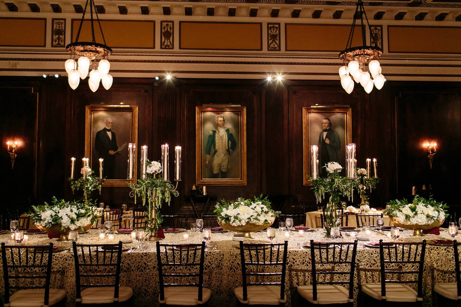 Romantic Candlelight Rehearsal Dinner at The Hermitage Hotel