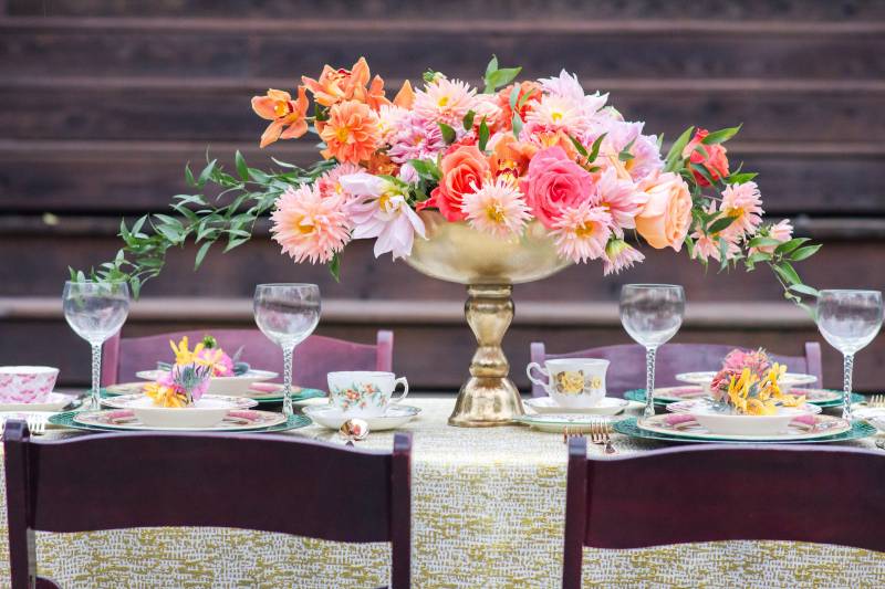 Colorful Green Door Gourmet Styled Shoot by Harp & Olive featured on Nashville Bride Guide