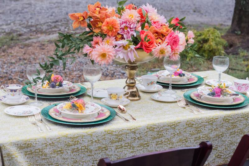 Colorful Green Door Gourmet Styled Shoot by Harp & Olive featured on Nashville Bride Guide