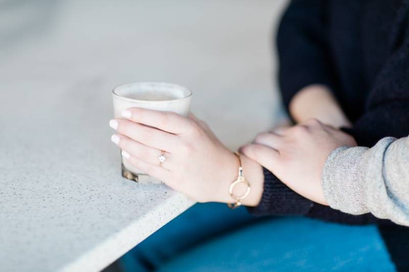 A Romantic Coffee Shop Engagement Session by Allyography featured on Nashville Bride Guide!