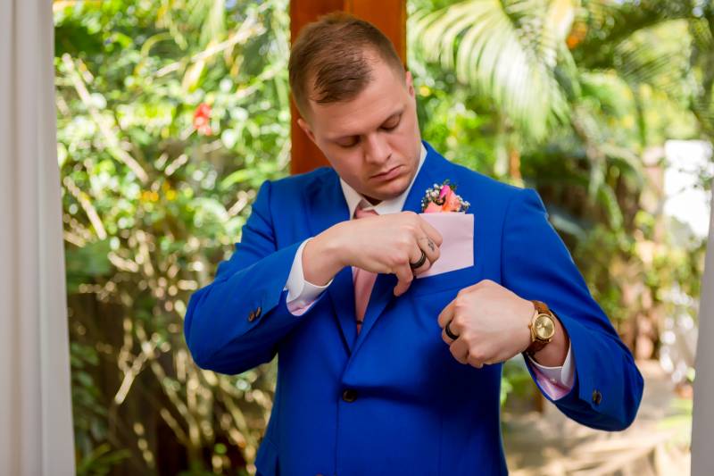 Custom tailored wedding tuxedo by James M Williams Sartorial: Belize destination wedding featured on Nashville Bride Guide