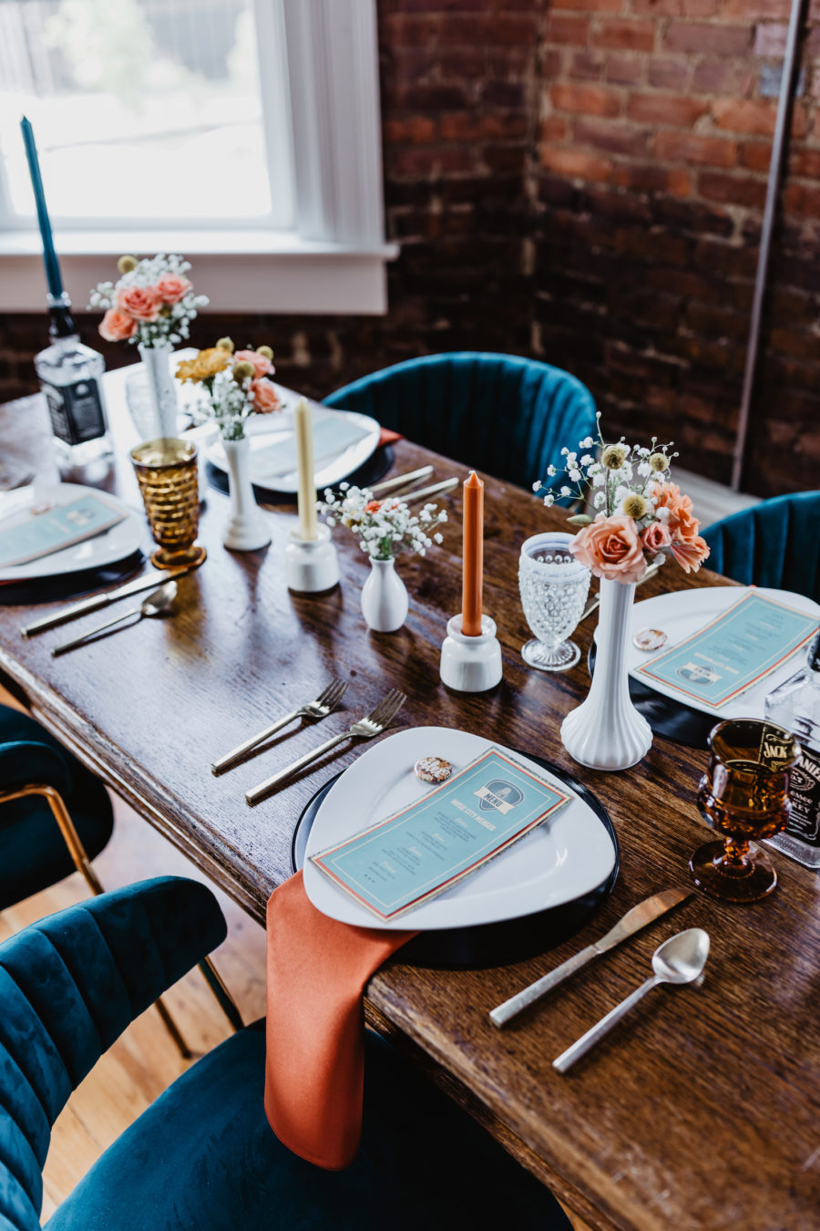 Wedding table decor: for Music City Merger styled shoot featured on Nashville Bride Guide
