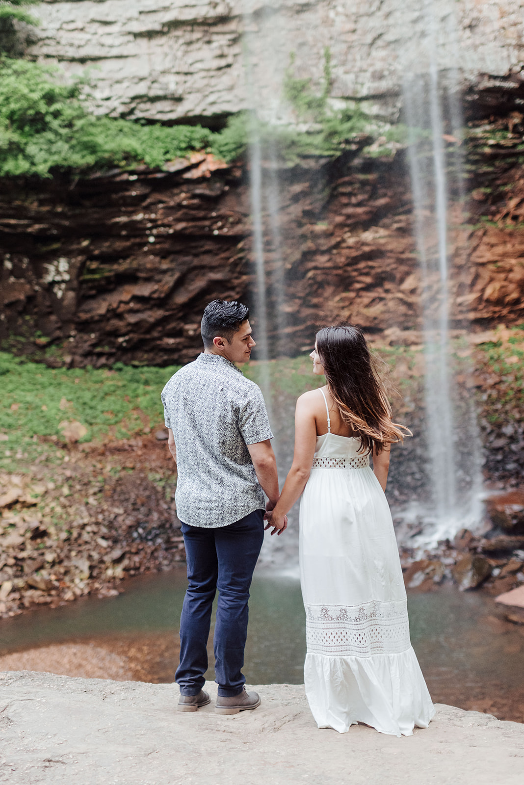 Waterfall engagement session featured on Nashville Bride Guide