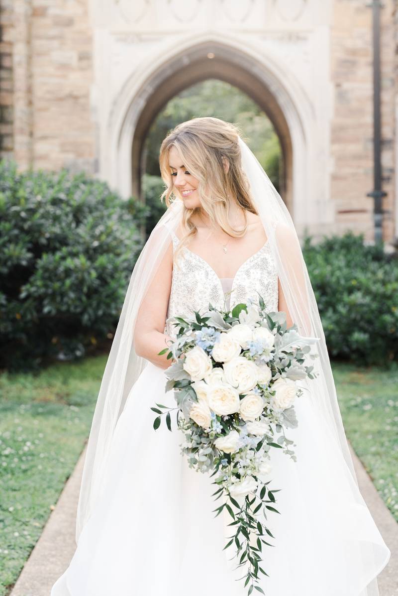 Bridal portrait: Bell Tower Wedding featured on Nashville Bride Guide