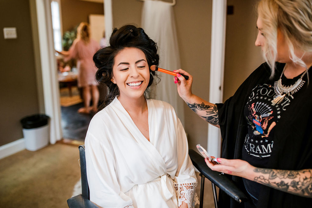 Bridal makeup: Wedding at The Mill captured by John Myers Photography featured on Nashville Bride Guide