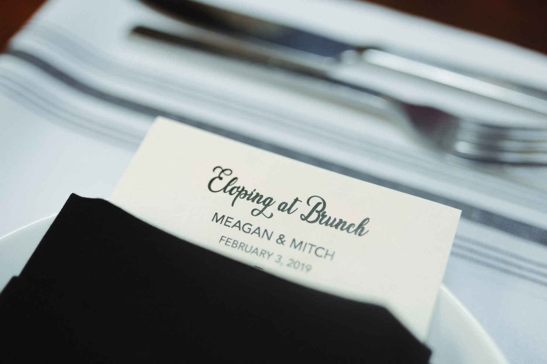 Wedding menu design: Nashville brunch elopement featured on Nashville Bride Guide