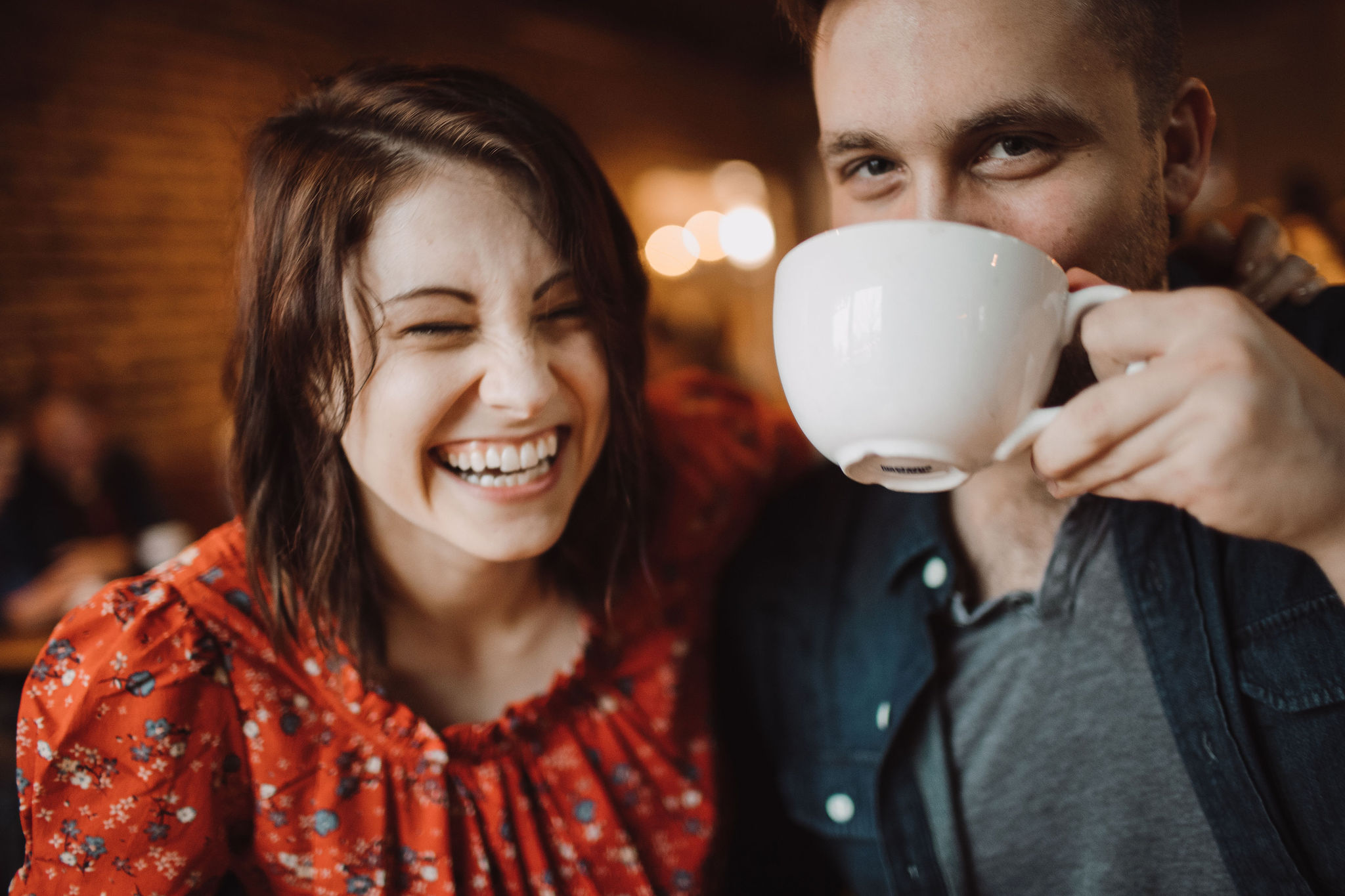 Coffee Shop Engagement by Fancy Pants Photography