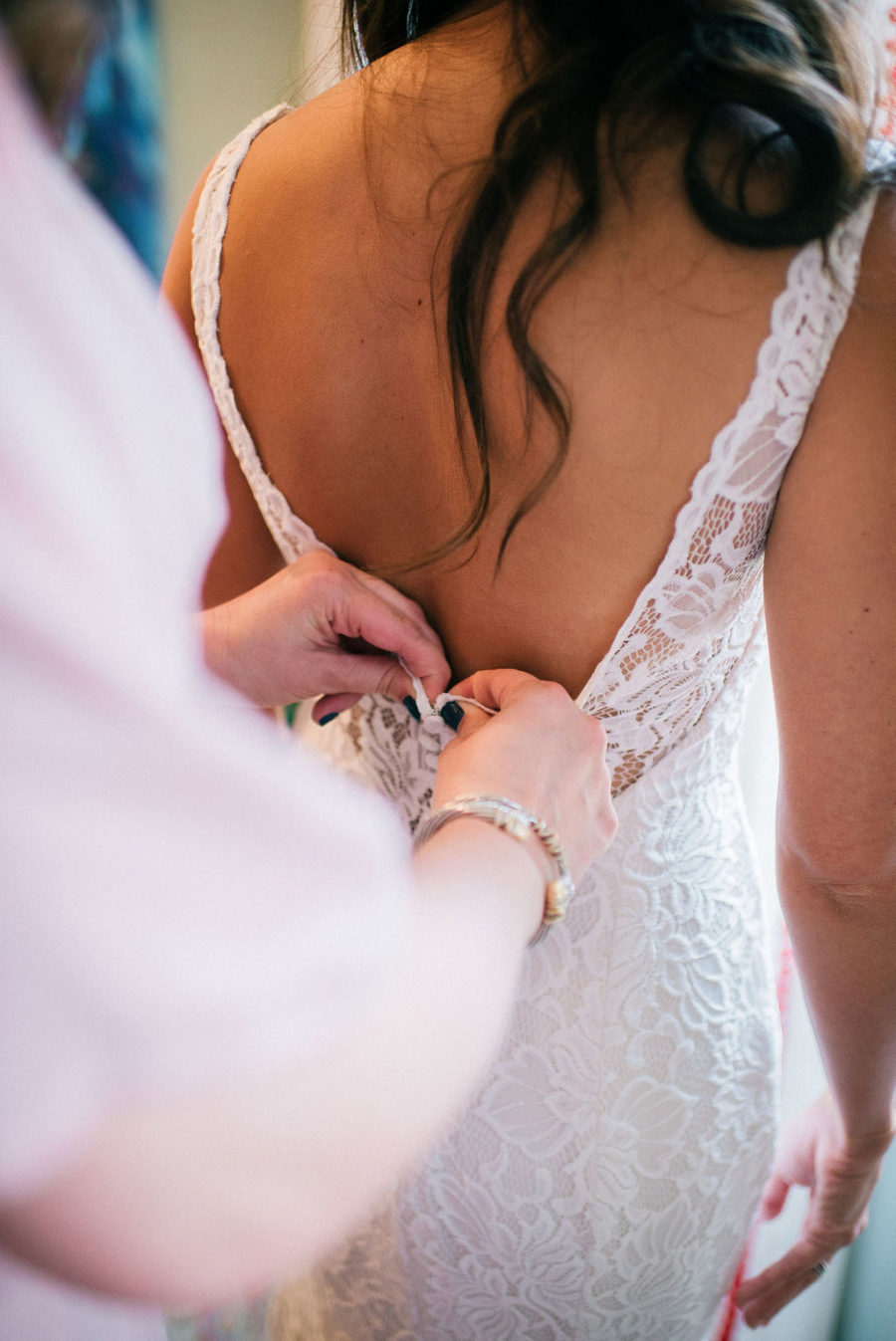 Lace wedding dress details for Intimate Nashville wedding