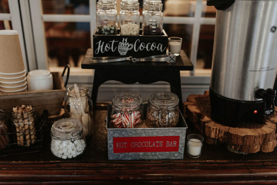 Wedding hot chocolate bar: Magical Winter Wedding by Meghan Melia Photography featured on Nashville Bride Guide!