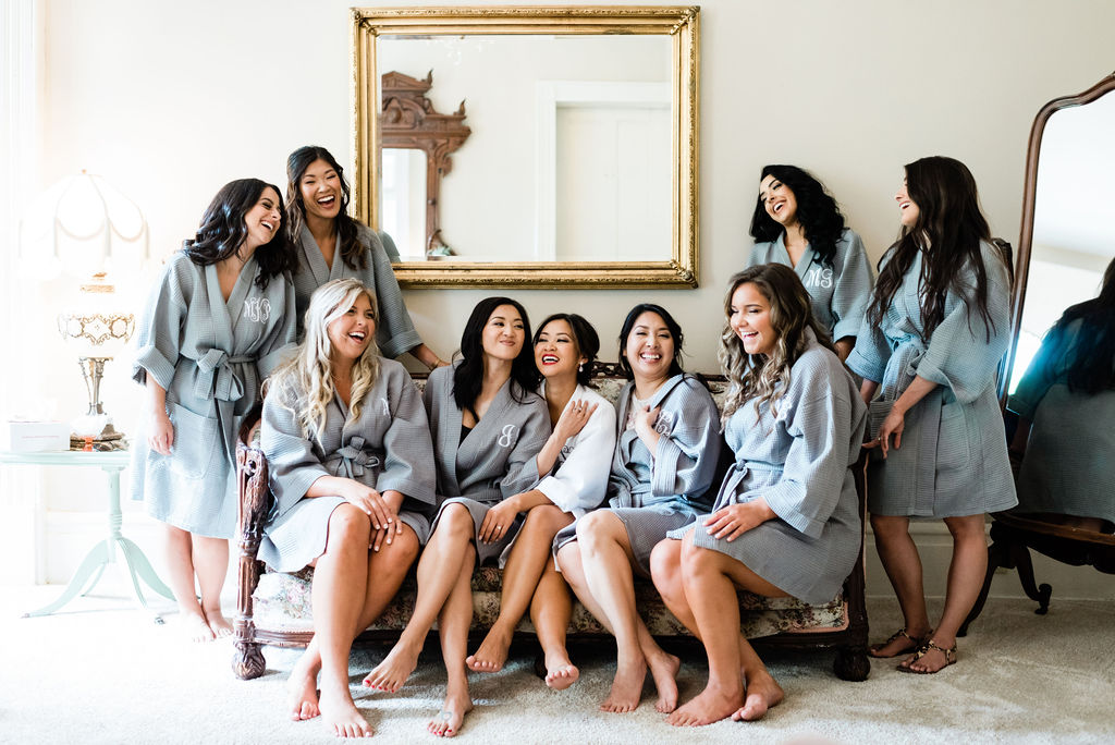 Bridal party getting ready for RIverwood Mansion wedding captured by Maria Gloer Photography