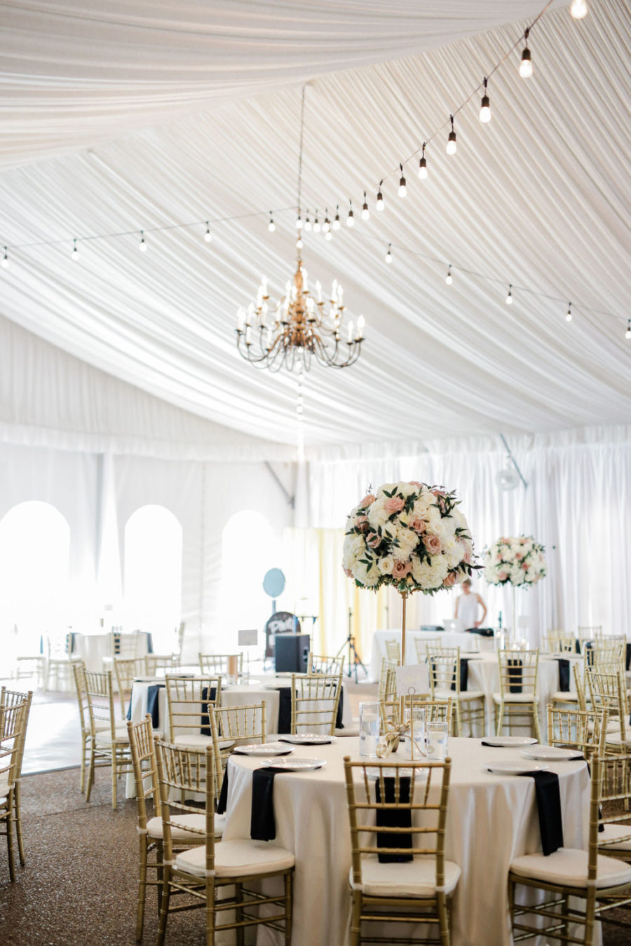 Wedding reception decor for Riverwood Mansion wedding featured on Nashville Bride Guide
