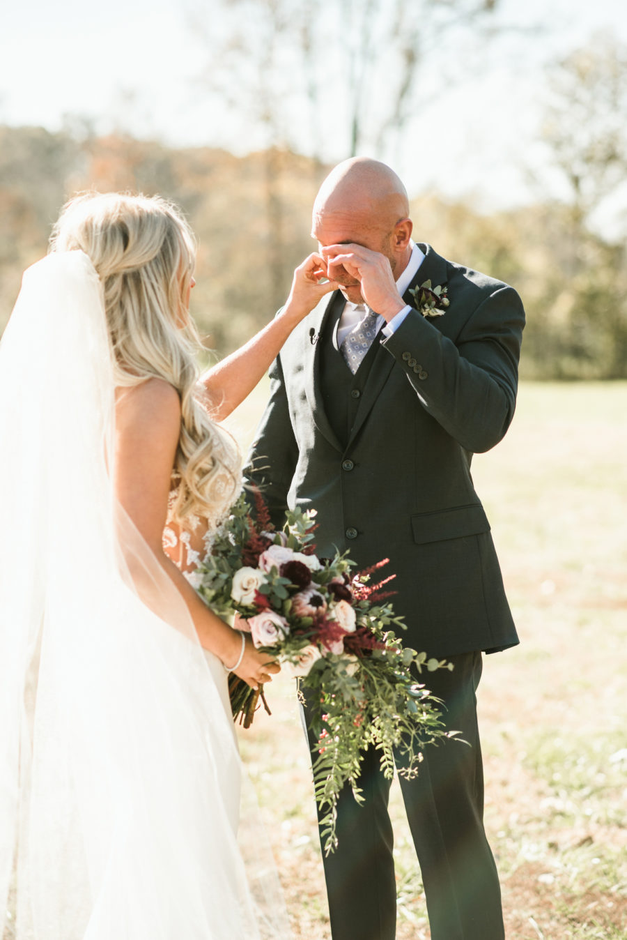Wedding First Look captured by Shelby Rae Photographs on Nashville Bride Guide