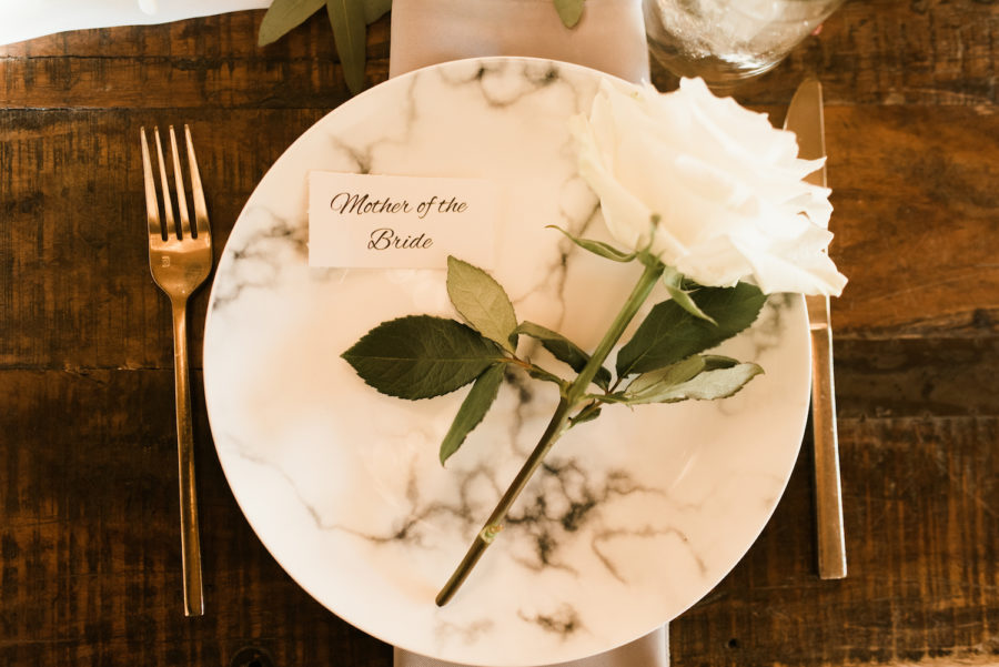 Marble Wedding Place Setting: Upscale Marble Graystone Quarry Wedding featured on Nashville Bride Guide by Shelby Rae Photographs