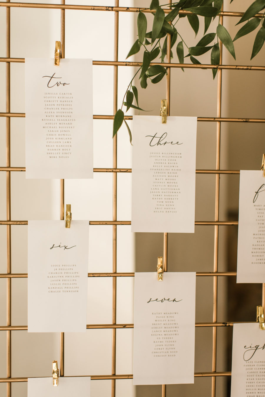 Modern Wedding Escort Card Display: Upscale Marble Graystone Quarry Wedding featured on Nashville Bride Guide