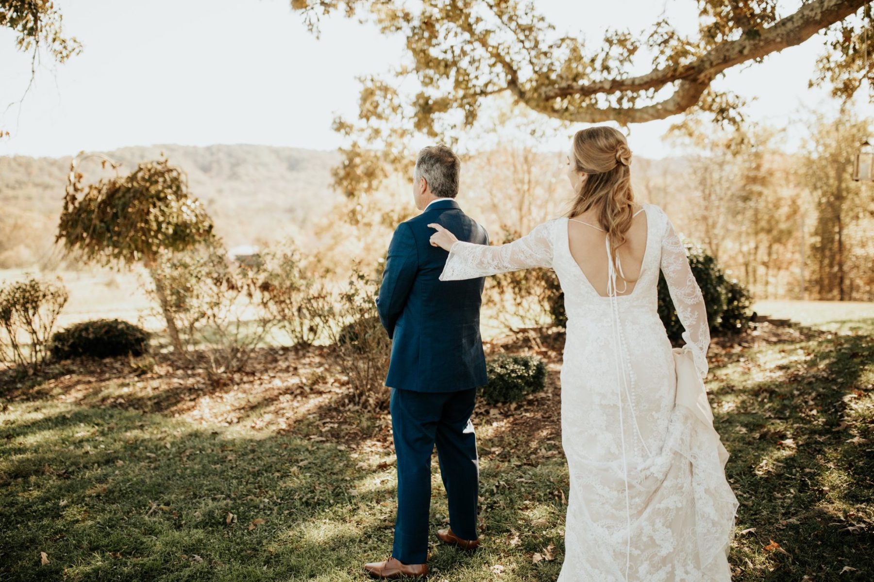 Father Daughter First Look: Simply Rustic Front Porch Farms wedding featured on Nashville Bride Guide
