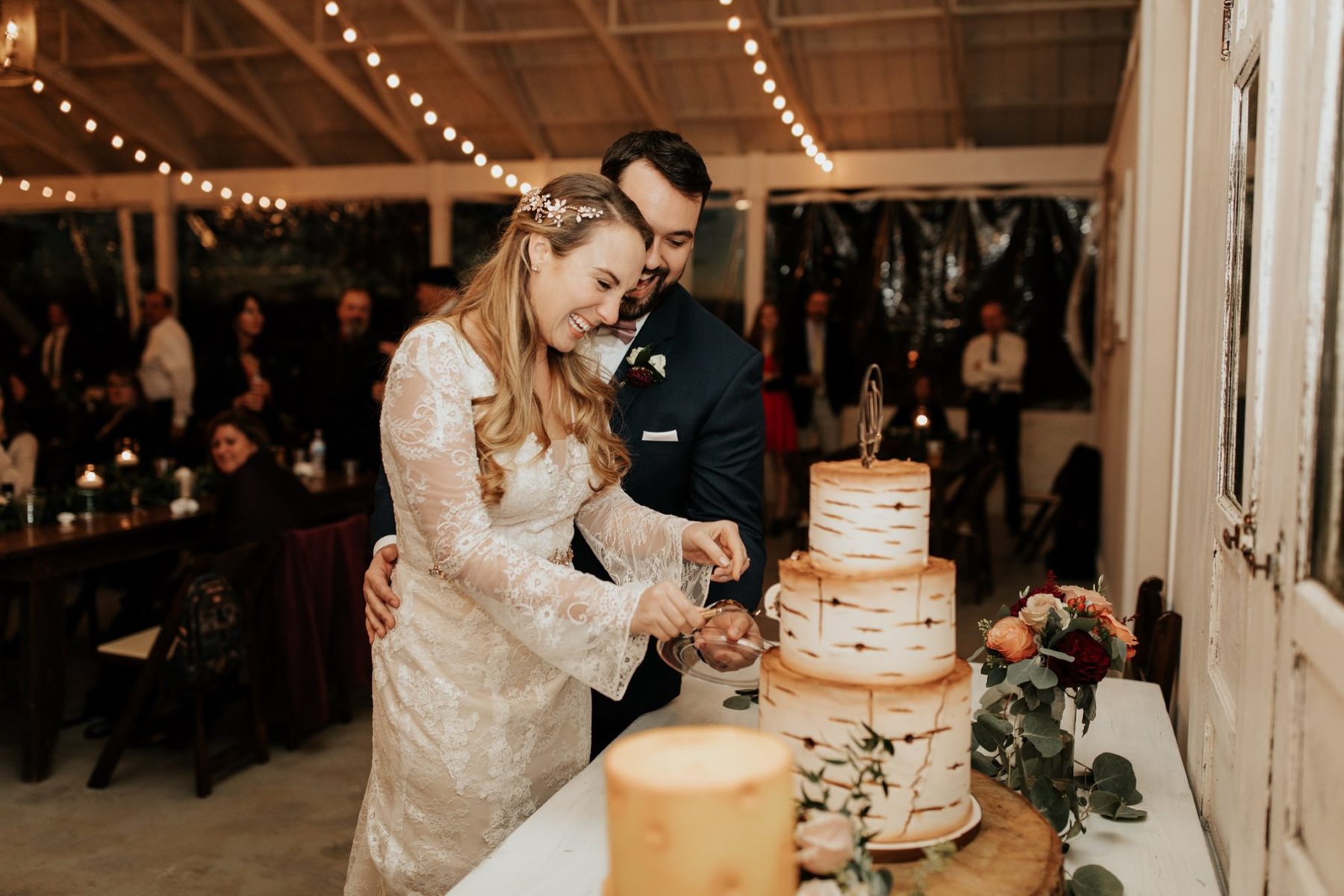 Semi-naked Wedding Cake: Simply Rustic Front Porch Farms wedding featured on Nashville Bride Guide