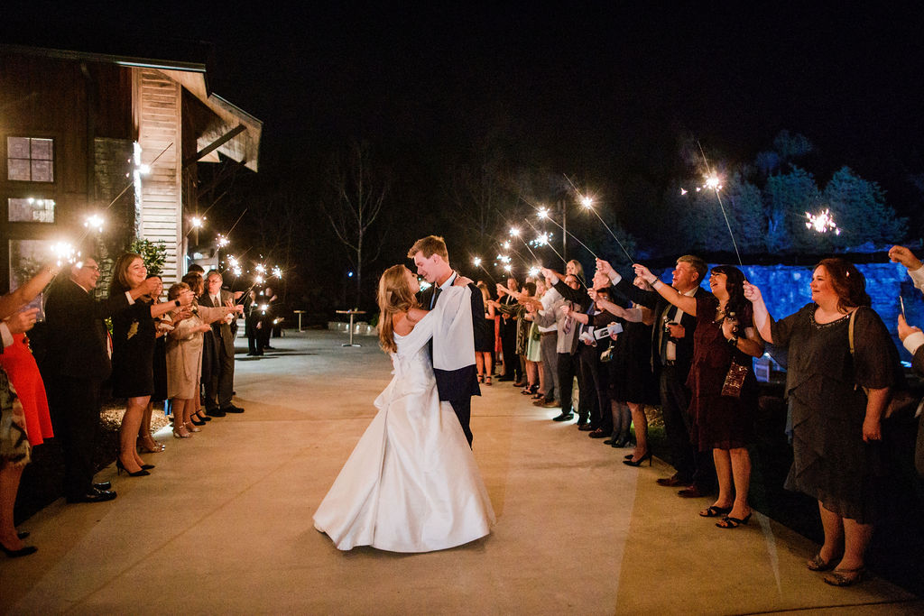 Sparkler Wedding Exit: Romantic Wedding featured on Nashville Bride Guide