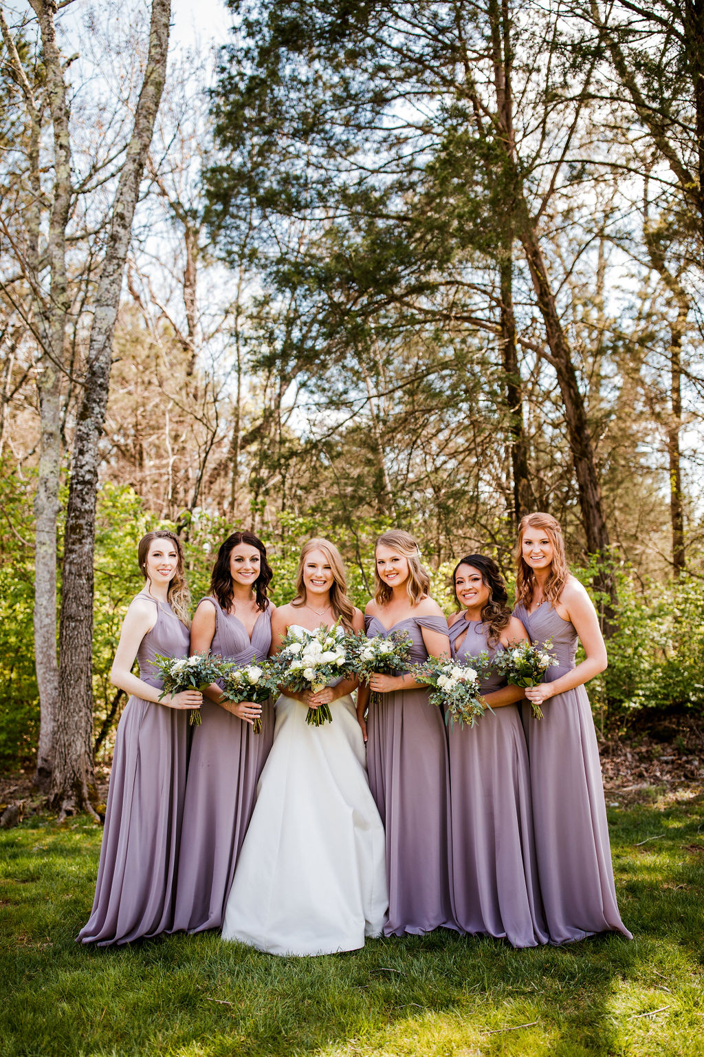 Light Purple Bridesmaid Dresses: Beautiful Graystone Quarry Wedding captured by John Myers Photography & Videography