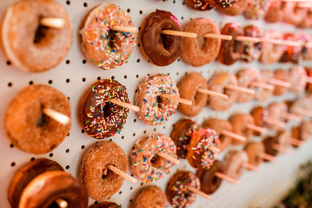 Wedding Donut Wall: Beautiful Graystone Quarry Wedding featured on Nashville Bride Guide!