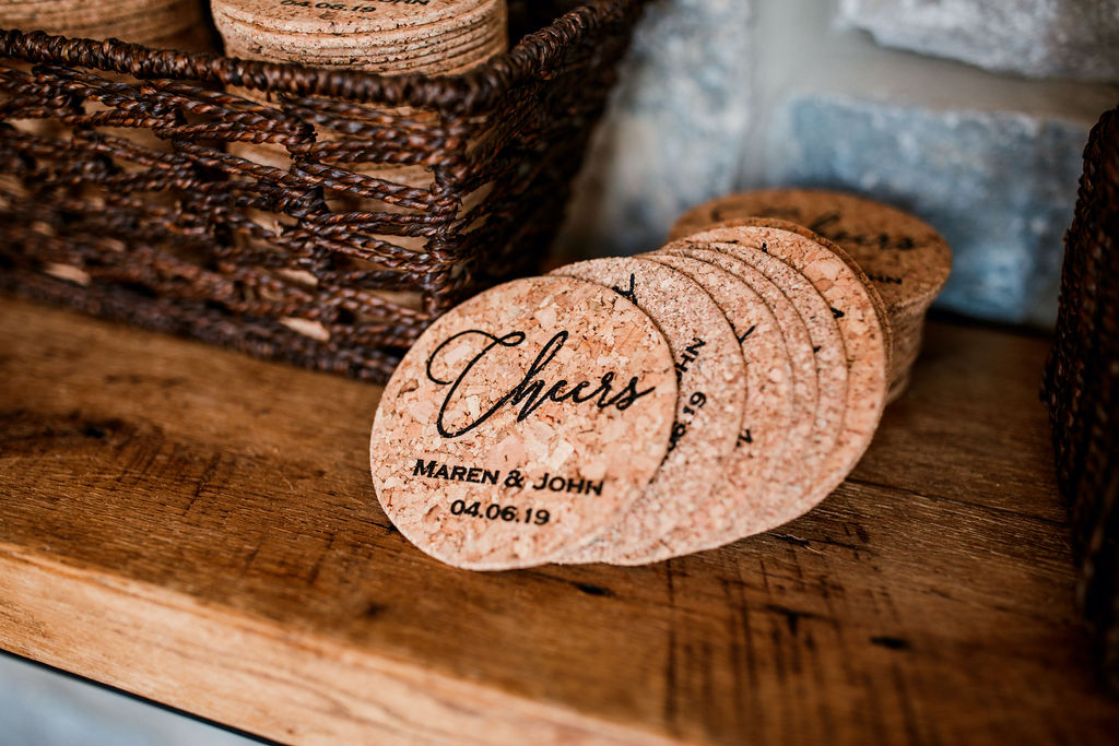 Personalized Wedding Coasters: Beautiful Graystone Quarry Wedding featured on Nashville Bride Guide!
