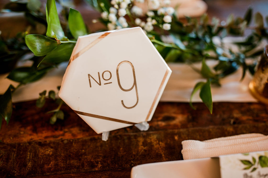 Geometric Modern Wedding Table Numbers featured on Nashville Bride Guide