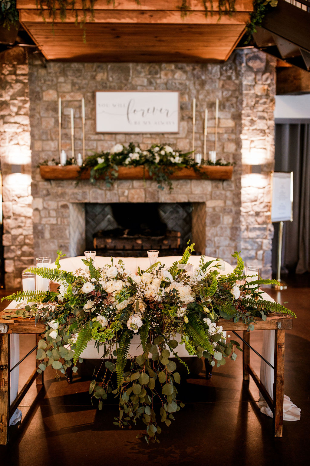 Wedding Sweetheart Table Decor: Beautiful Graystone Quarry Wedding featured on Nashville Bride Guide!