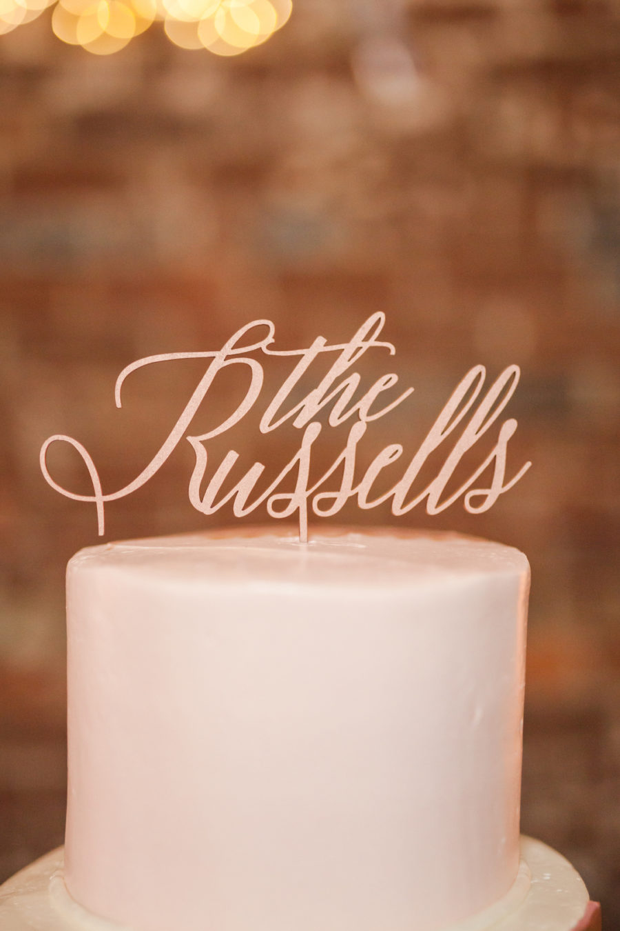 Wedding Cake Topper: Romantic Blush & Metallic Wedding at Depot Square featured on Nashville Bride Guide