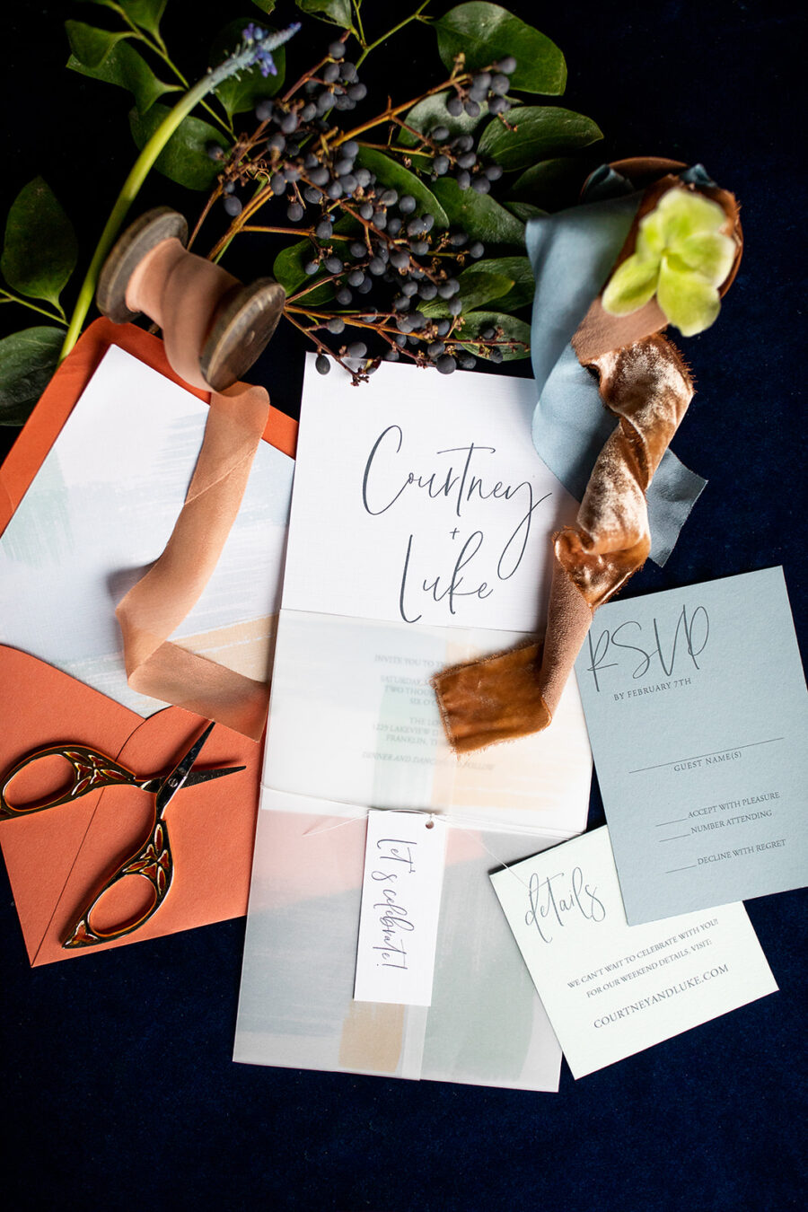 Wedding Invitation Suite: Southern Wedding Styled Shoot by Nashville Wedding Planners Group