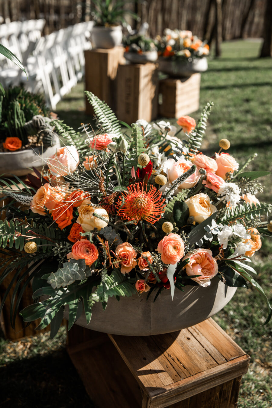 Orange wedding flowers: Western Inspired Wedding by Laurie D'Anne Events featured on Nashville Bride Guide