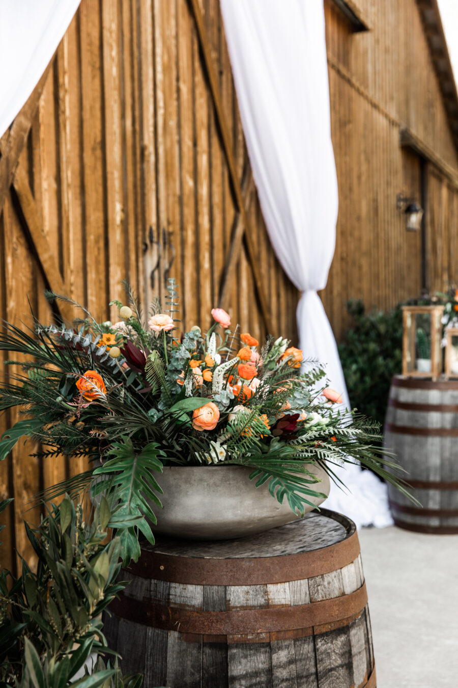 Barrel Wedding Ceremony Decor: Western Inspired Wedding by Laurie D'Anne Events featured on Nashville Bride Guide