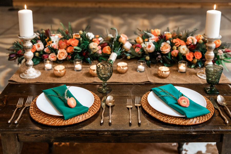 Wedding table setting ideas: Western Inspired Wedding by Laurie D'Anne Events featured on Nashville Bride Guide