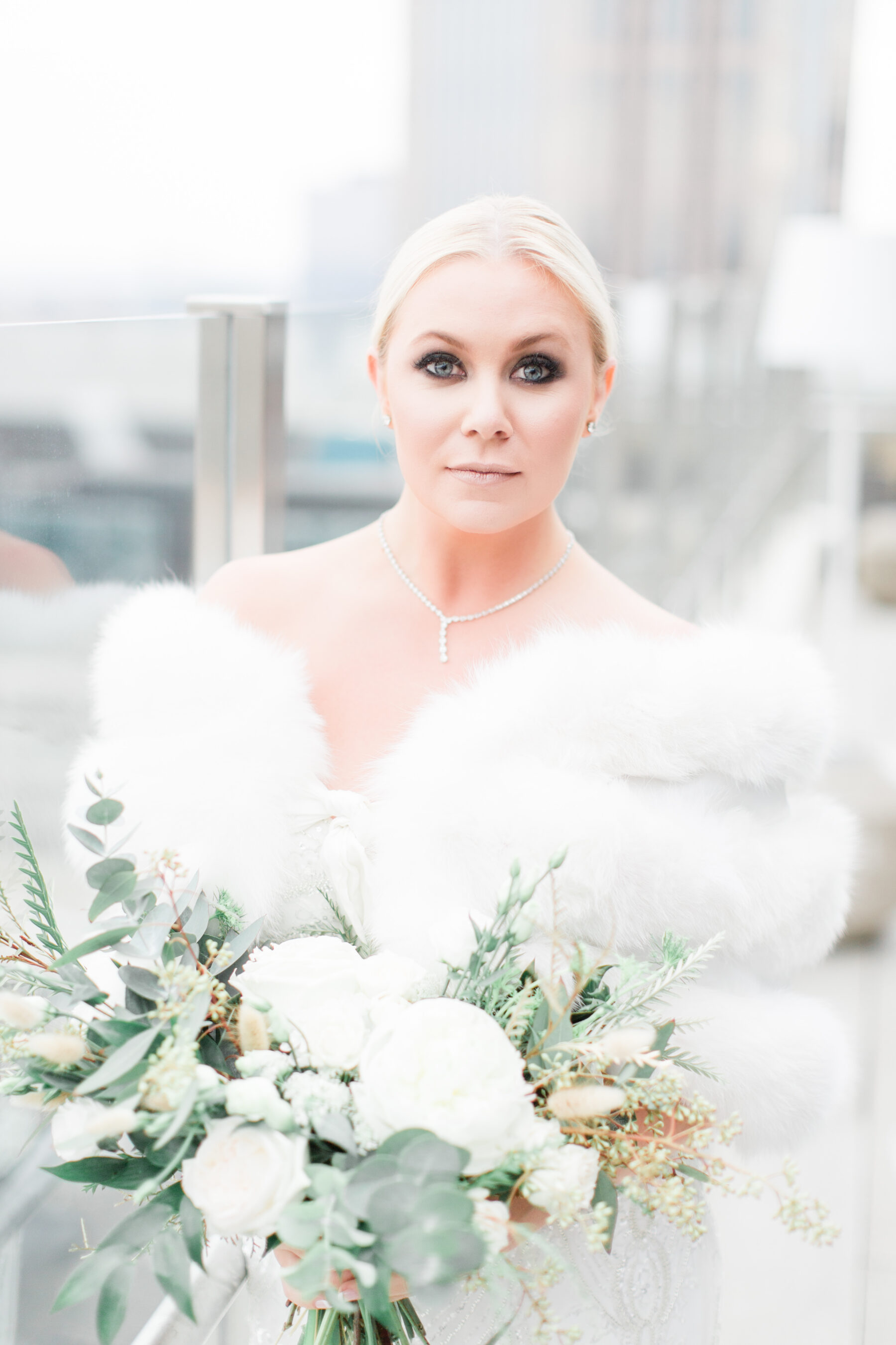 Winter bride wedding hair and makeup: Classic, Yet Modern New Years Eve Wedding Inspiration featured on Nashville Bride Guide