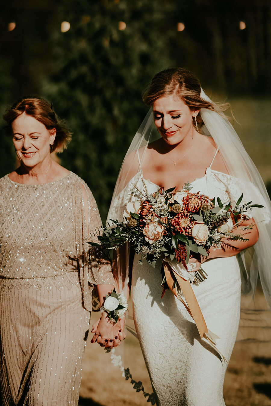 Mother of the bride escorting bride down the aisle: Glenai Gilbert Photography featured on Nashville Bride Guide
