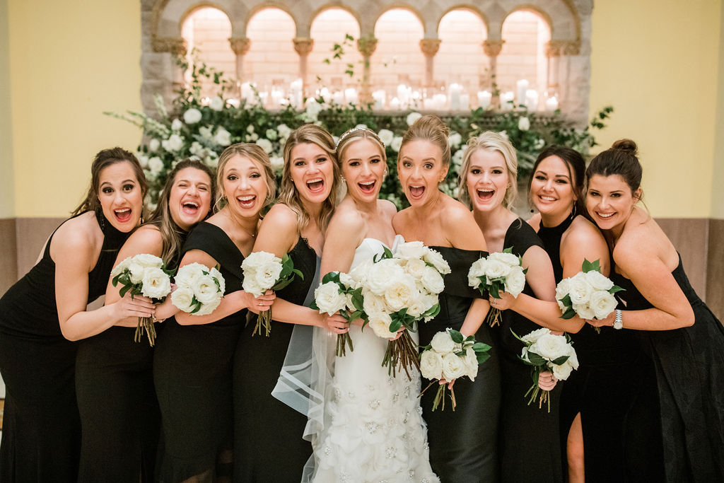 Bridal party photography: Lavish Union Station Hotel Wedding featured on Nashville Bride Guide