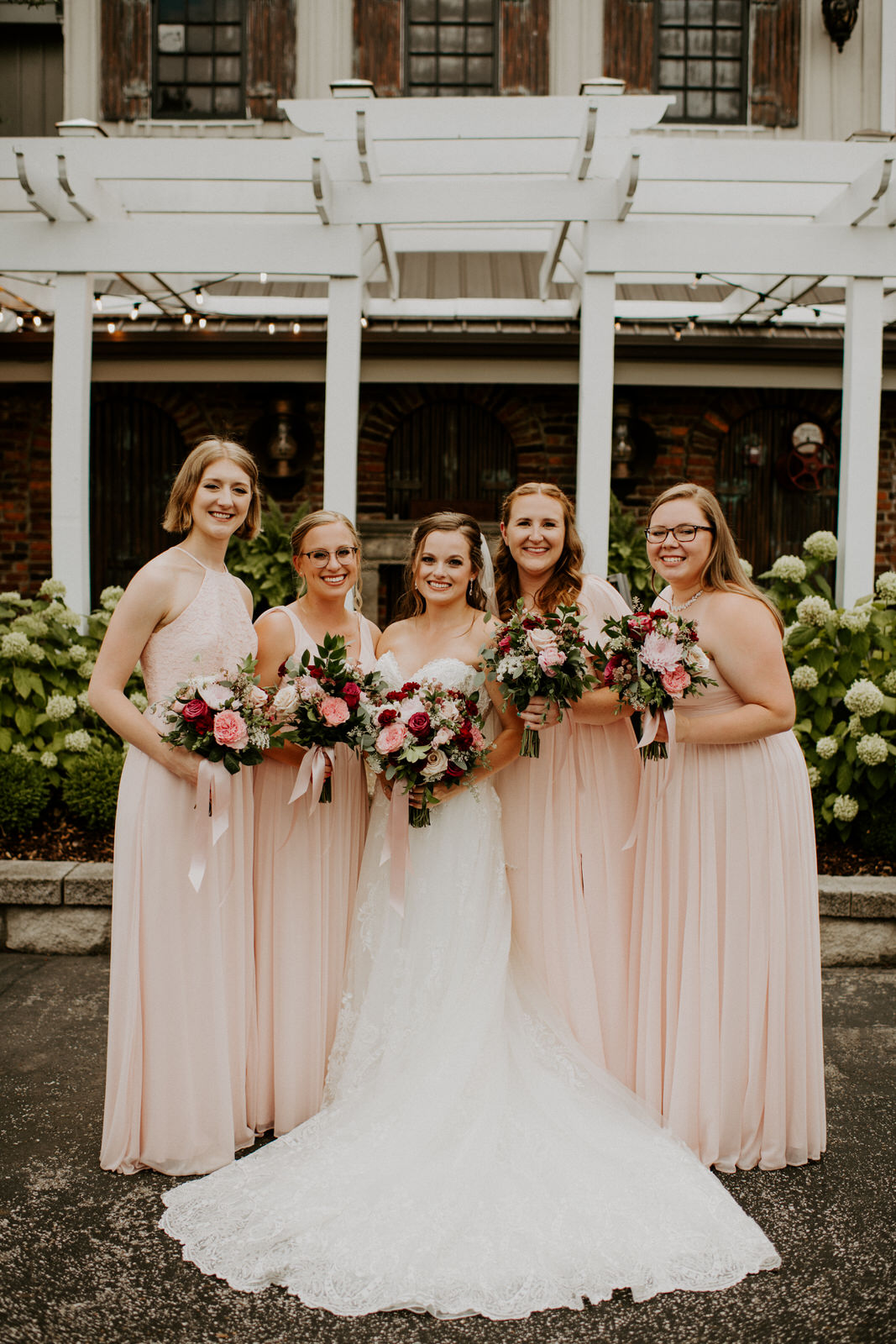 Blush pink bridesmaids dresses: Romantic Nashville Wedding at The Bedford featured on Nashville Bride Guide