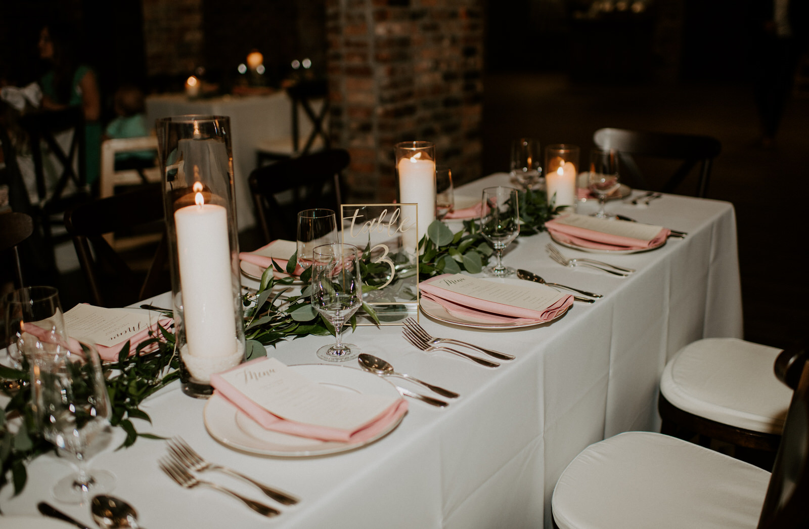 Greenery wedding table runner: Romantic Nashville Wedding at The Bedford featured on Nashville Bride Guide