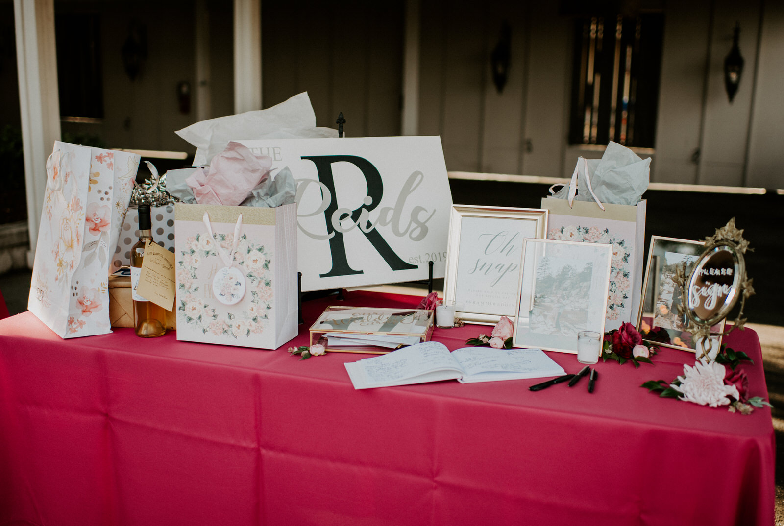 Wedding gift and card table: Romantic Nashville Wedding at The Bedford featured on Nashville Bride Guide