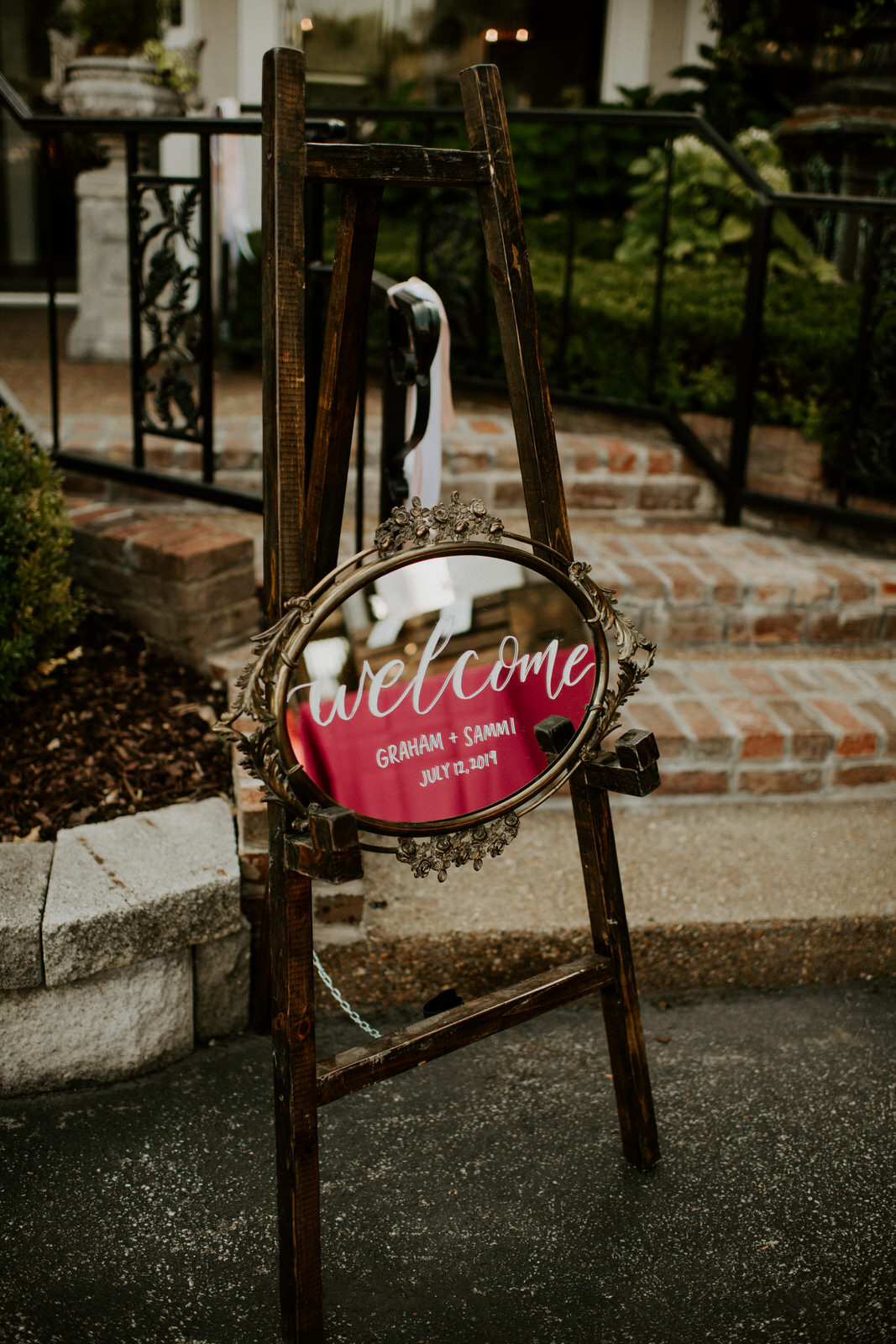 Antique mirror wedding welcome sign: Romantic Nashville Wedding at The Bedford featured on Nashville Bride Guide