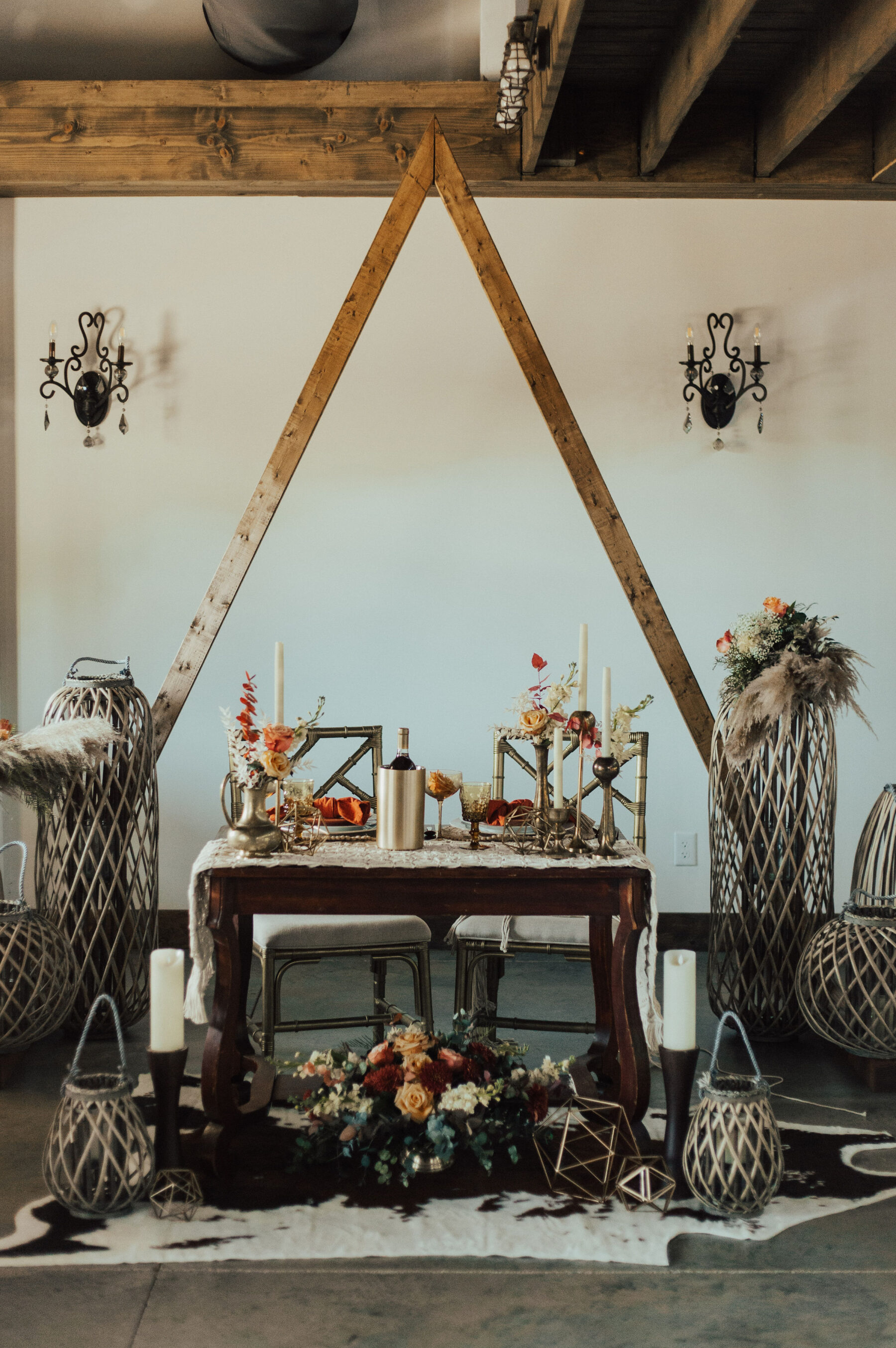 Boho wedding sweetheart table: Bright Bohemian Photo Shoot from Ina J Designs