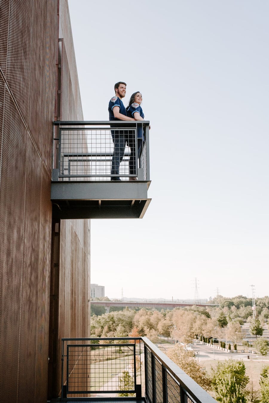 Fun Downtown Engagement Shoot from Sara Bill Photography featured on Nashville Bride Guide