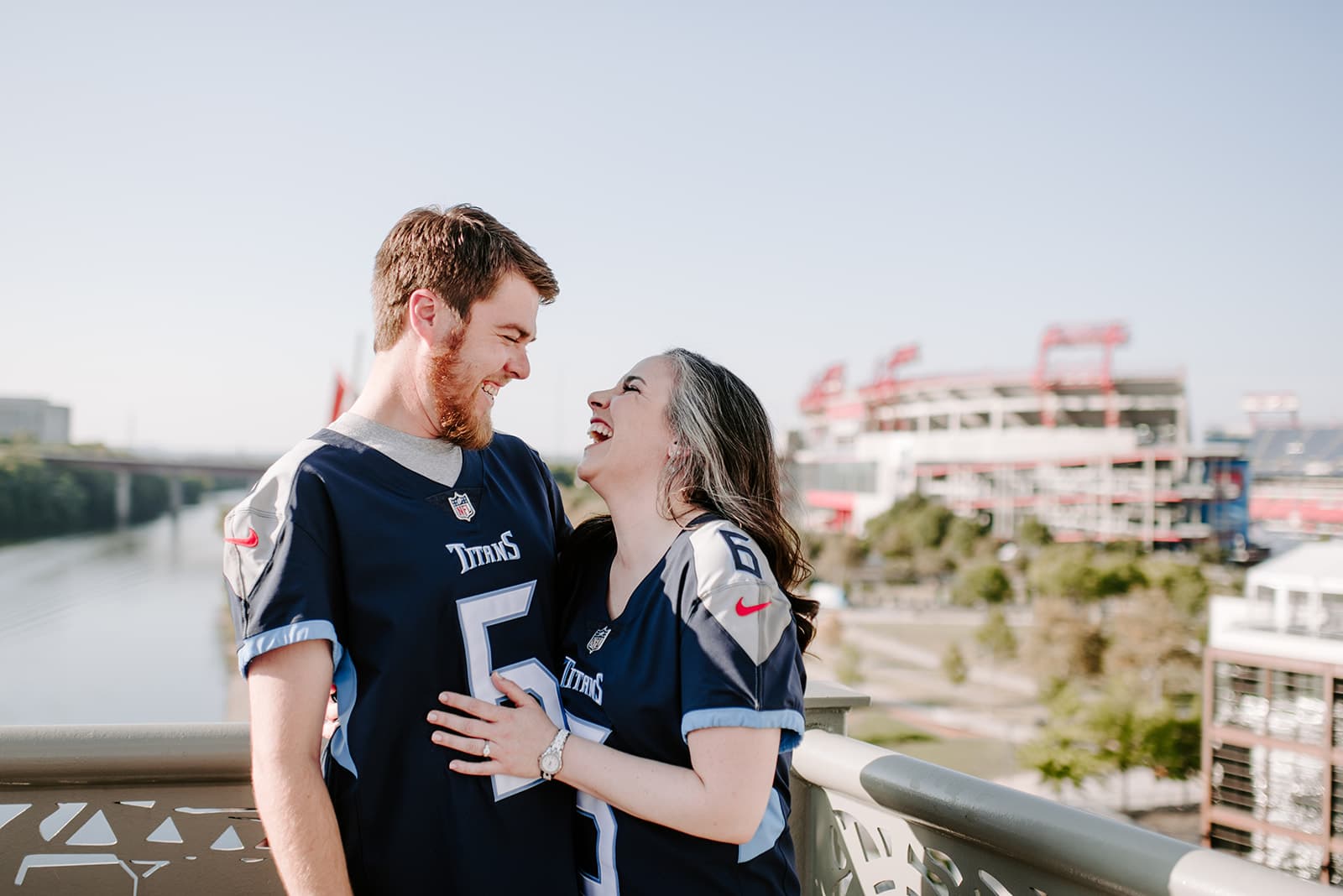 Fun Downtown Engagement Shoot from Sara Bill Photography featured on Nashville Bride Guide