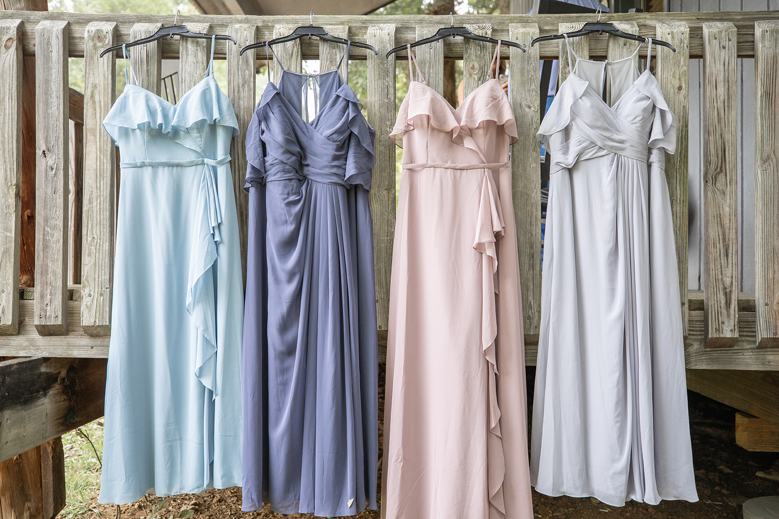 Pastel Bridesmaids Dresses: Charming, Rustic Wedding at the Cedars of Lebanon State Park featured on Nashville Bride Guide