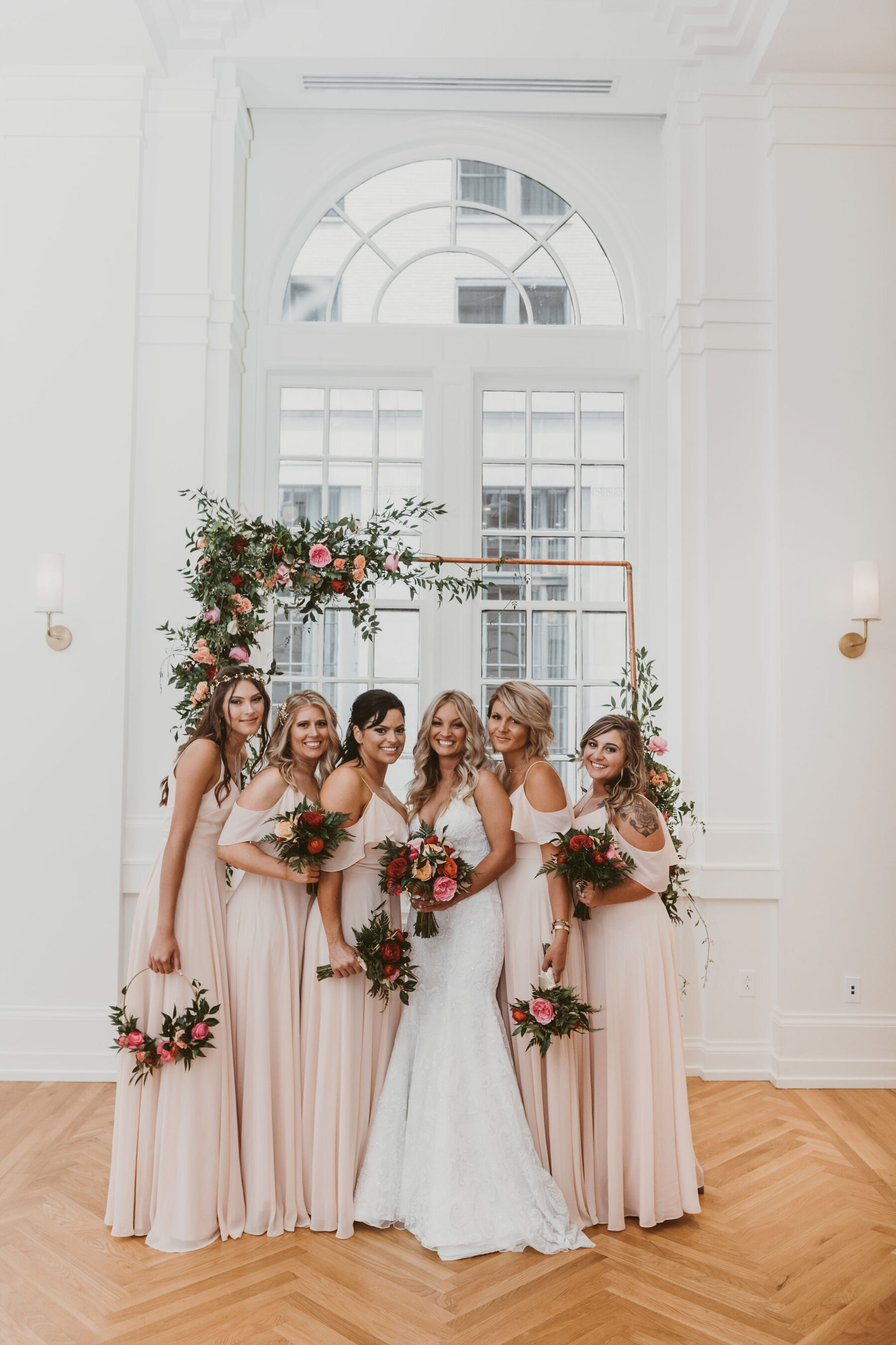Blush pink bridesmaids dresses: Summer Tennessee Wedding at Noelle from Jayde J. Smith Events featured on Nashville Bride Guide