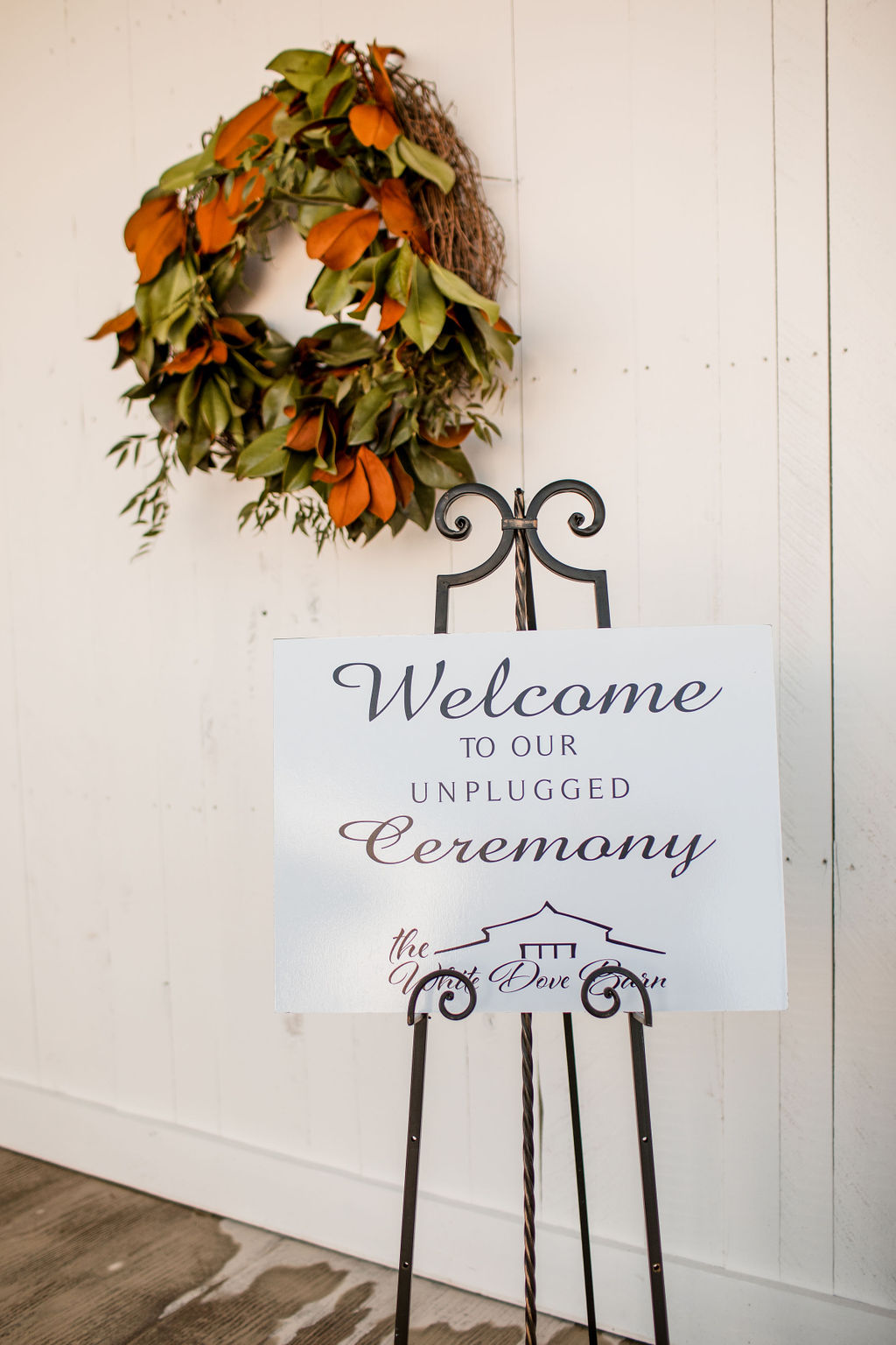 Wedding ceremony sign: Intimate Barn Wedding from John Myers Photography