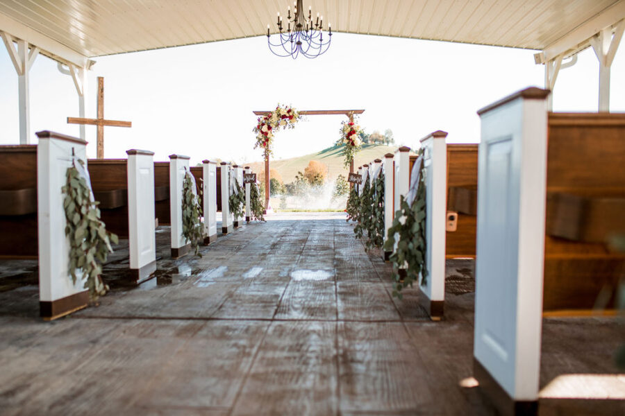 Semi outdoor wedding ceremony: Intimate Barn Wedding from John Myers Photography