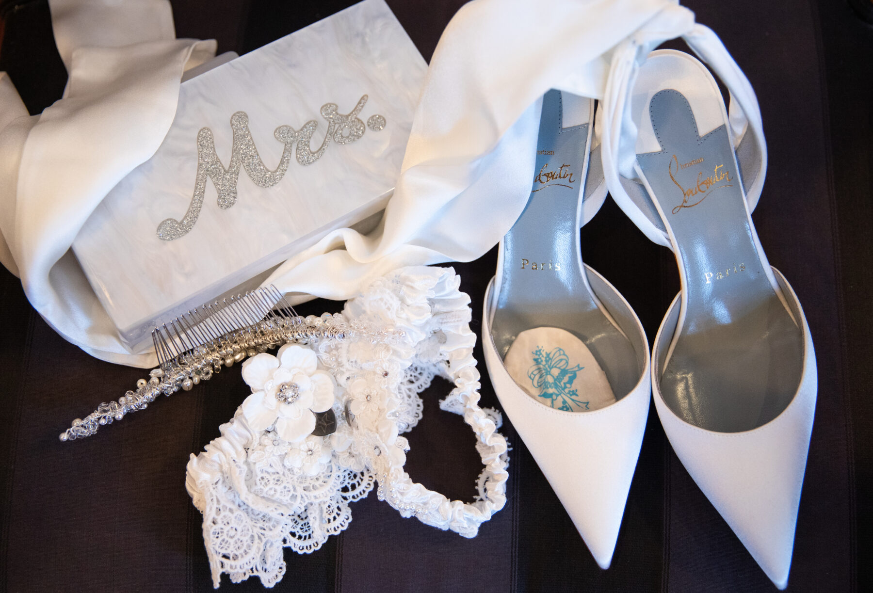 Louboutin bridal shoes: Floral Filled Luxurious Wedding by LMA Designs featured on Nashville Bride Guide