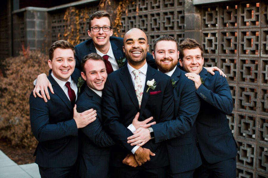 Navy groomsmen tuxedo: John Myers Photography and Videography featured on Nashville Bride Guide